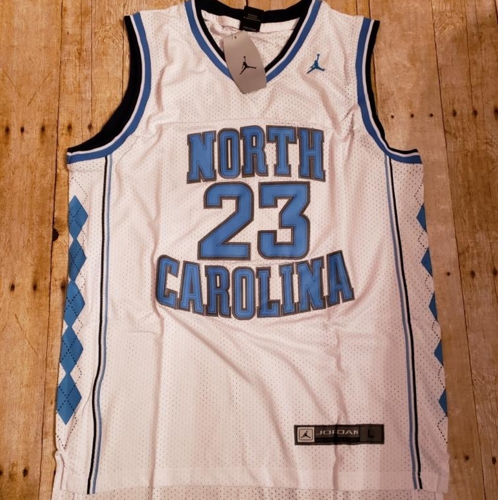 Michael Jordan White UNC Throwback Jersey Size L